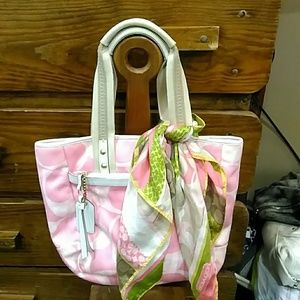Authentic Coach purse with Coach scarf